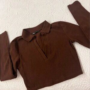 Zara long sleeves crop top
